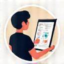 Person looking at a fitness plan.