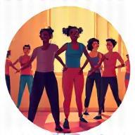 Group of people participating in a fitness class.